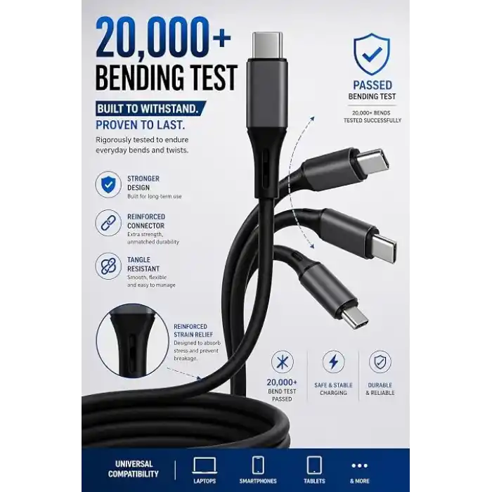 Type C-C, 2Metre, 100WATT PD Hızlı Şarj Kablosu, REMORAX Wahoo (1Ad x 2Metre Beyaz)