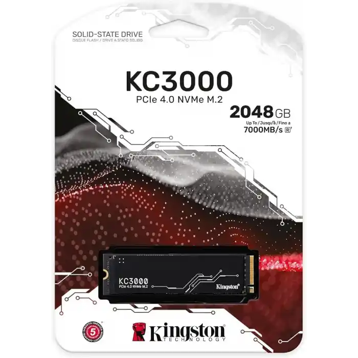 Kingston KC3000 2TB PCI-Express 4.0 7000/7000 Mb/s M.2 SSD Bellek SKC3000D/2048G
