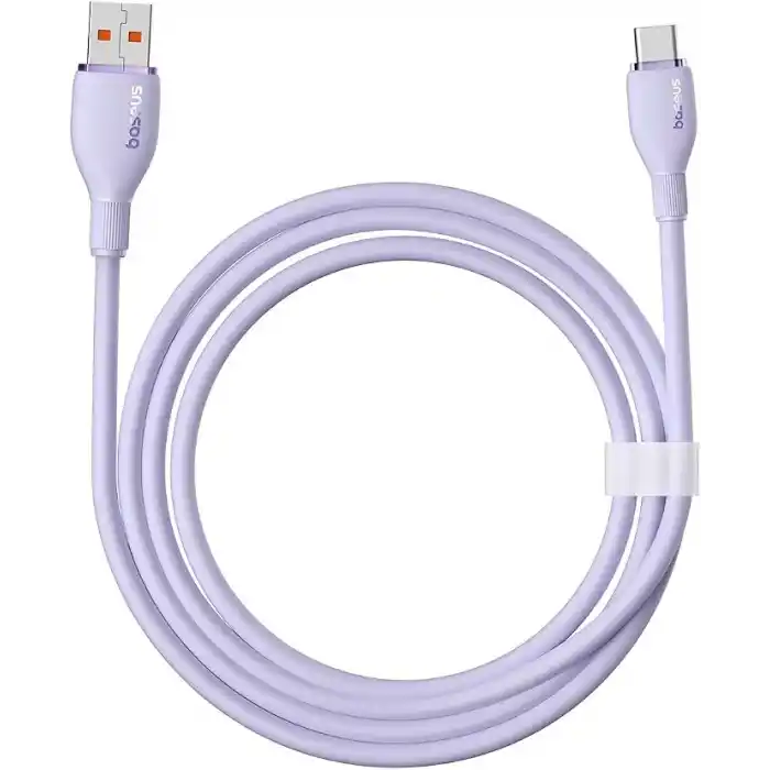 Baseus Pudding Hızlı Şarj Özellikli Type-C Kablo 100W, 1.2 Metre, Mor
