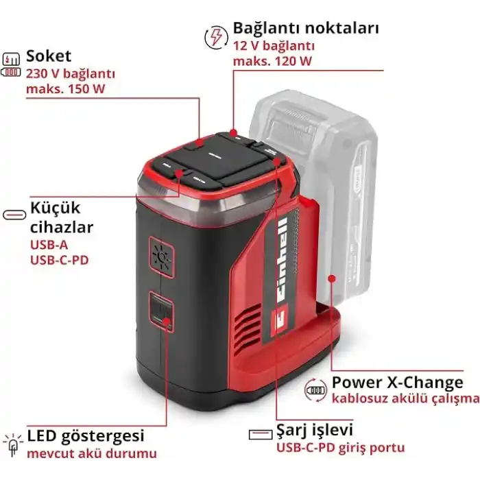 Einhell Akülü Enerji İstasyonu TE-ES 18/150/1 Li-C-Solo 1091310