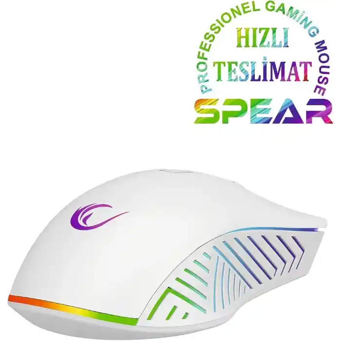 Rampage SMX-G68 SPEAR Full RGB 7200DPI 7D Makrolu Gaming Oyuncu Mouse (Beyaz)