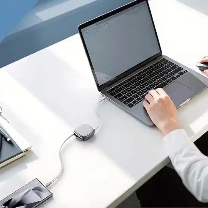 PDAteknoloji Retractable (Makaralı) Type-C To Type-C Hızlı Şarj ve Data Kablosu Siyah YK-K181