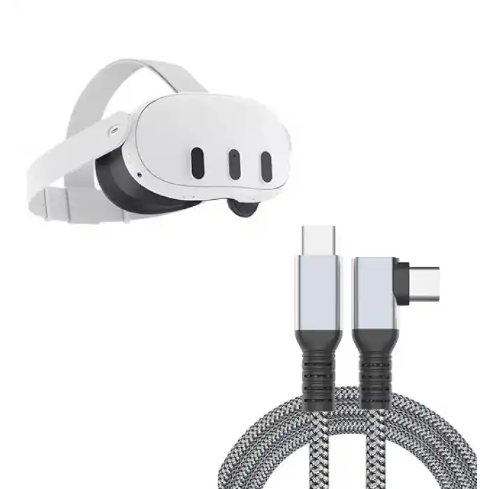 Daytona VR-C Oculus Quest ile Uyumlu VR5 Link Kablosu 5 M, 5Gbps USB 3.2 Gen 1 Hızlı Veri Aktarımı, Hızlı Şarj Usb-C, Quest 2 Uyumlu (Type C to Type C) Kablo; Sanal Gerçeklik Gözlüğü Uyumlu