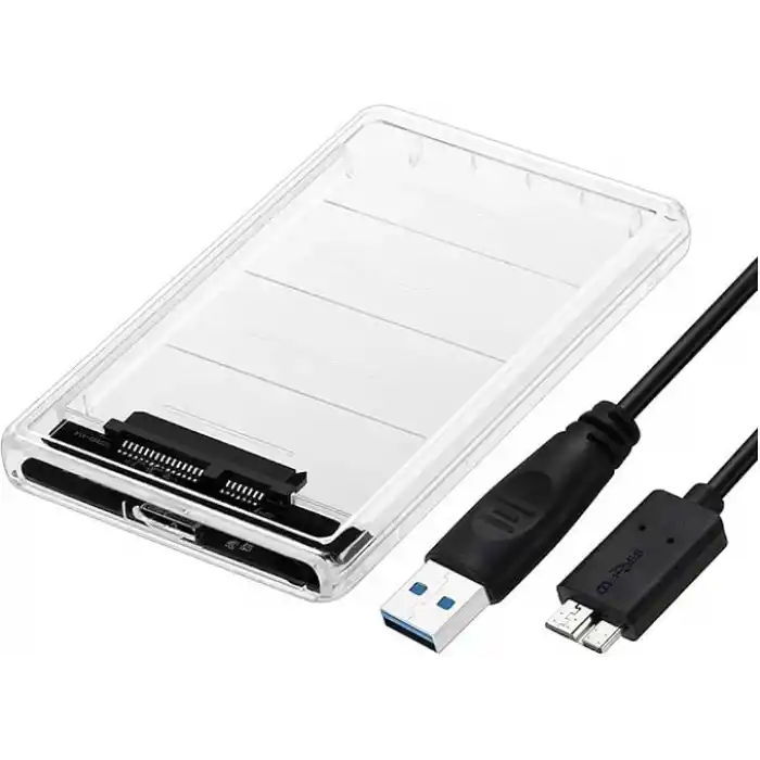 Lunatic 6642 2.5 USB 3.0 Harici SSD Harddisk Şeffaf Taşınabilir HDD Sata Kutusu USB 3.0 İLE 5 Gbps a Kadar Veri Aktarımı USB 2.0 or 1.1DESTEKLİ Tak-Çalıştır Led Işıklı 4TB (4000GB) Destekli