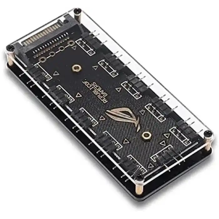 Alfais 4847 ARGB RGB Led 3 Pin 11 Port 5V SATA Power Güç Fan Çoklayıcır Şerit Hub Kablo Splitter