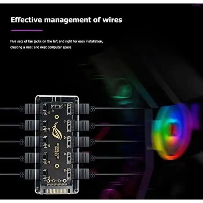 Alfais 4847 ARGB RGB Led 3 Pin 11 Port 5V SATA Power Güç Fan Çoklayıcır Şerit Hub Kablo Splitter