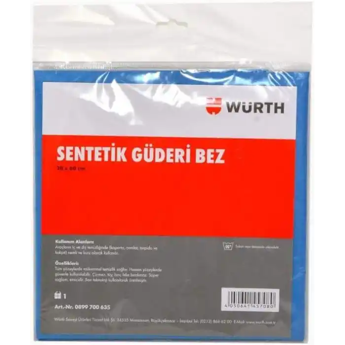 Würth 38x60 cm Sentetik Mavi Temizlik Bezi