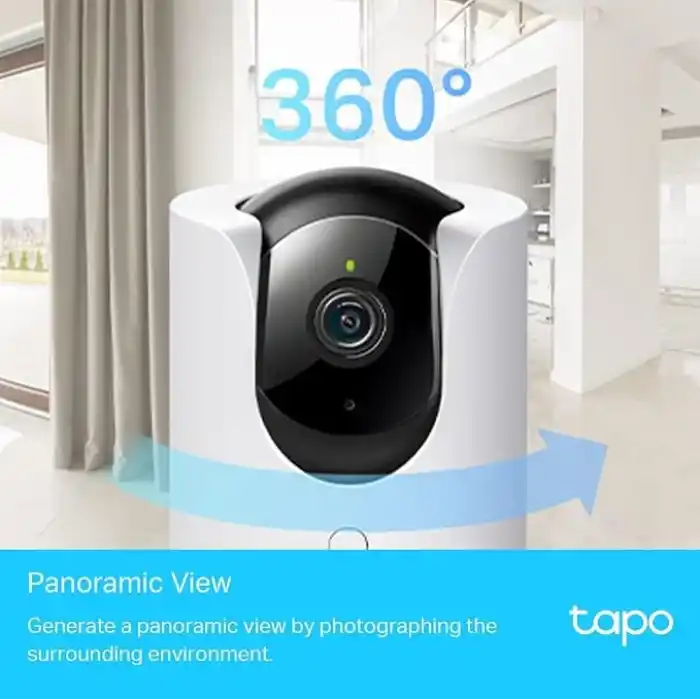 Tapo C225, 2K QHD Wi-Fi Güvenlik Kamerası, Yapay Zeka Desteği, Hareket Tespit ve Takibi, 360°, Renkli Gece Görüşü, Çift Yönlü Sesli İletişim, Bulut/Yerel Depolama, Bebek Ağlaması Tespiti