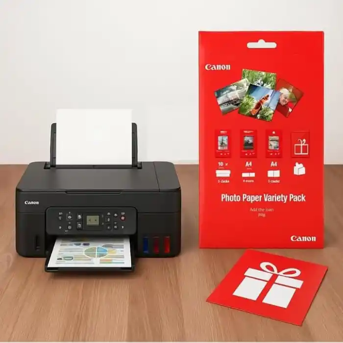 Canon Pixma G3470 Wifi Mürekkep Püskürtmeli Renkli Çok Fonksiyonlu Yazıcı + Fotoğraf Kağıdı Hediyeli