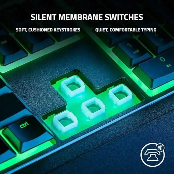 Razer Ornata V3 X - Düşük Profilli Oyun Klavyesi (Sessiz Membran Anahtarlar, Sıvı Dökülmesine Dayanıklı Tasarım, Ergonomik Bilek Desteğ) TR Düzeni | Siyah