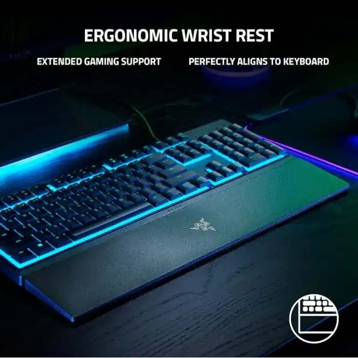 Razer Ornata V3 X - Düşük Profilli Oyun Klavyesi (Sessiz Membran Anahtarlar, Sıvı Dökülmesine Dayanıklı Tasarım, Ergonomik Bilek Desteğ) TR Düzeni | Siyah