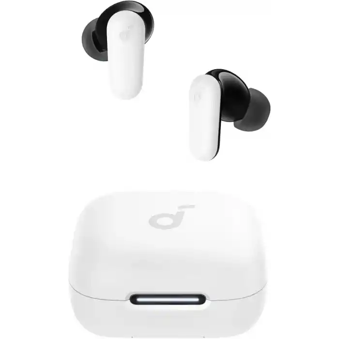 Soundcore R50i NC Kulak İçi Bluetooth Kulaklık, Gürültü Engelleme, Güçlü Bas, 45 Saat Çalma Süresi, 2si 1 Arada Kılıf ve Telefon Standı, IP54 Su Geçirmez, Beyaz - A3959