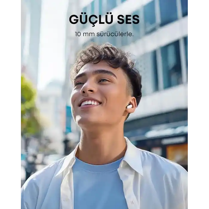 Soundcore R50i NC Kulak İçi Bluetooth Kulaklık, Gürültü Engelleme, Güçlü Bas, 45 Saat Çalma Süresi, 2si 1 Arada Kılıf ve Telefon Standı, IP54 Su Geçirmez, Beyaz - A3959