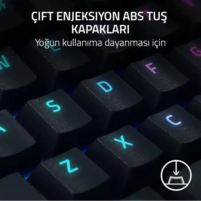 Razer BlackWidow V4 (Yeşil Anahtar) - Chroma RGB mekanik oyun klavyesi - Razer Snap Tap (tıklamalı mekanik anahtarlar, 6 özel makro tuşu, avuç içi dayanağı) TR düzeni | Siyah