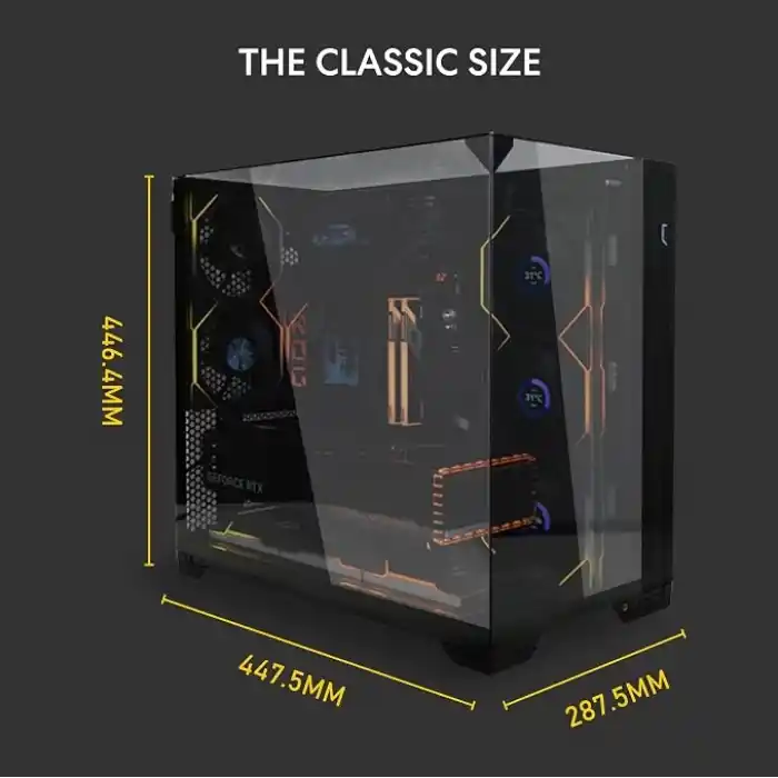 Lian Li O11 Vision Kompakt Siyah Çelik Temperli Cam ATX Orta Kule Bilgisayar Kasası-Geri Bağlantı Desteği-O11VPX
