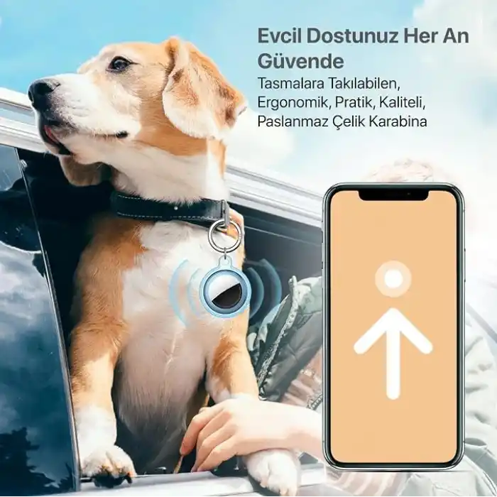 Airtag için Su Geçirmez Ultra Şeffaf Görünümlü Silikon Kılıf ve Anahtarlık (4lü Paket)