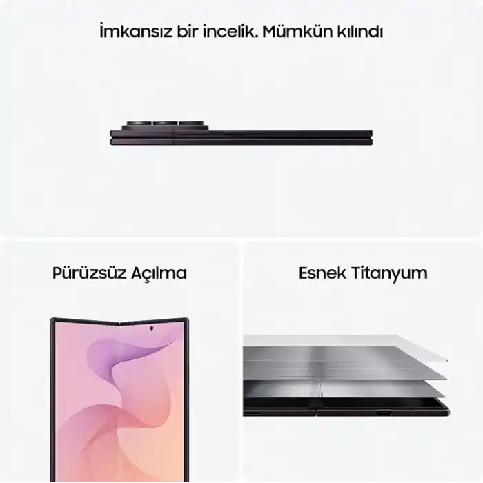 Samsung Galaxy Z Fold8 Ultra Grafit Gri, 512 GB Depolama, Özelleştirilmiş İşlemci, 5.000 mAh Pil, Yan Yana Çoklu Ekran, 12 GB RAM, 200 MP Kamera, Now Nudge, Photo Assist (Samsung Türkiye Versiyonu)