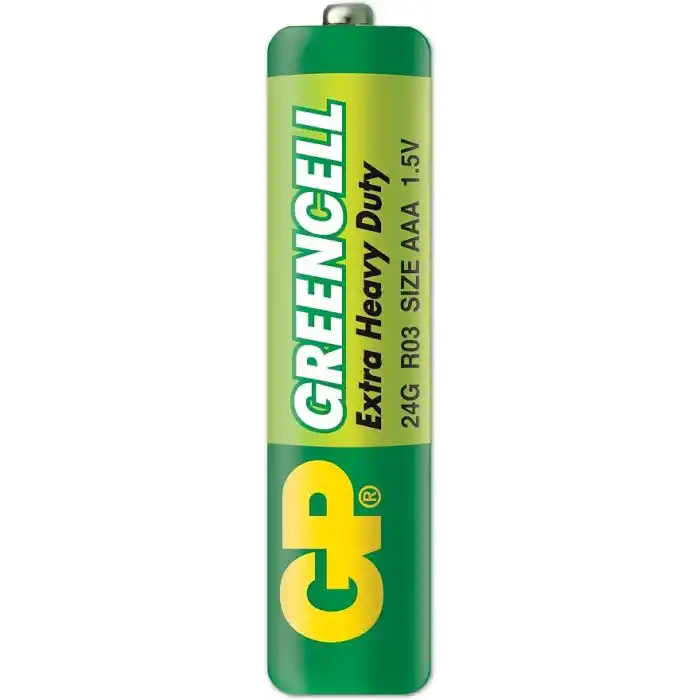 GP Batteries GP24G Greencell R03/1212/AAA İnce Pil, 1.5 Volt, 40lı Kutu, Yeşil/Sarı/Beyaz
