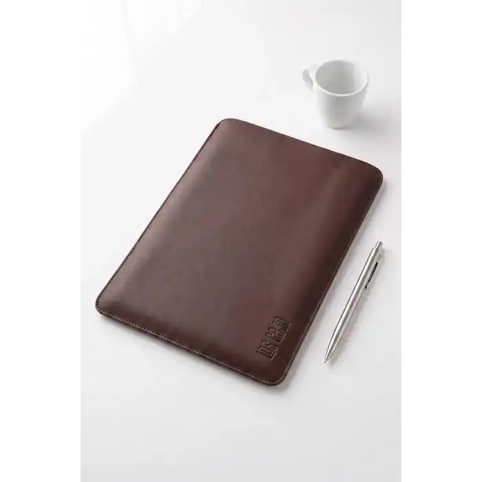 Minimalist 13 İnç Laptop Kılıfı, Vegan Deri, Su İtici Özellikli, Bilgisayar Notebook Laptop Çantası (Acı Kahve, 13 İnç)