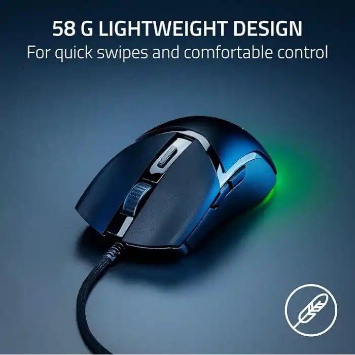 Razer Cobra - Chroma RGBye sahip hafif kablolu oyun faresi (tüy hafifliğinde 57g, 3-Nesil optik fare anahtarları, gövde altı aydınlatmalı Chroma aydınlatma, hassas sensör ayarları) Siyah
