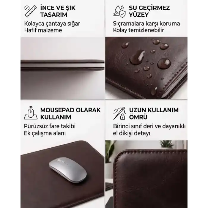 Minimalist 13 İnç Laptop Kılıfı, Vegan Deri, Su İtici Özellikli, Bilgisayar Notebook Laptop Çantası (Acı Kahve, 13 İnç)