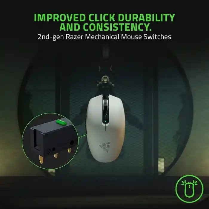 Razer Orochi V2-950 saate kadar pil ömrüne sahip mobil kablosuz oyun faresi (Ultra hafif tasarım, HyperSpeed Kablosuz ve Bluetooth, 2. Nesil Mekanik Fare Anahtarları) Beyaz