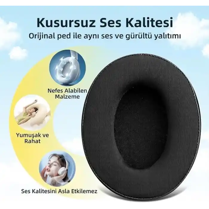 HyperX Cloud 3, Cloud 2, Cloud 1, Cloud Alpha, Flight, Stinger, Core Uyumlu Soğutucu Jel Kulaklık Pedi - İpeksi Serin Kumaş & Hafızalı Köpük (Memory Foam) Kulaklık Süngeri (Soğutucu Jel - Kumaş)