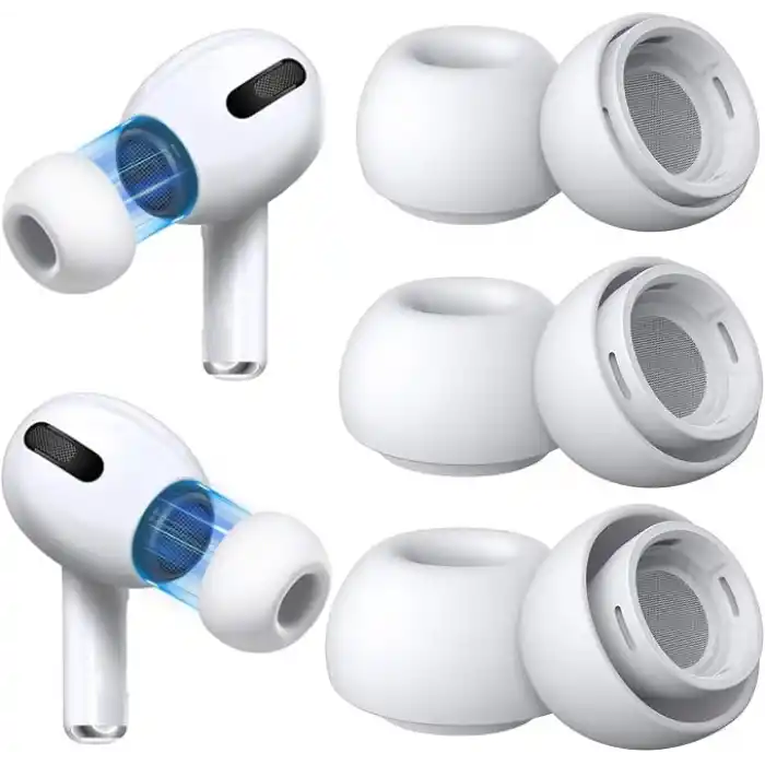 AirPods Pro & AirPods Pro 2. Nesil için 3 Çift Yedek Kulak Uçları, Gürültü Azaltma Delikli Silikon Kulak Ucu Ağrısı Yok, Kaymaz Yumuşak Kulak Uçları Airpods Pro/Pro 2 ile Uyumlu (Boyutlar