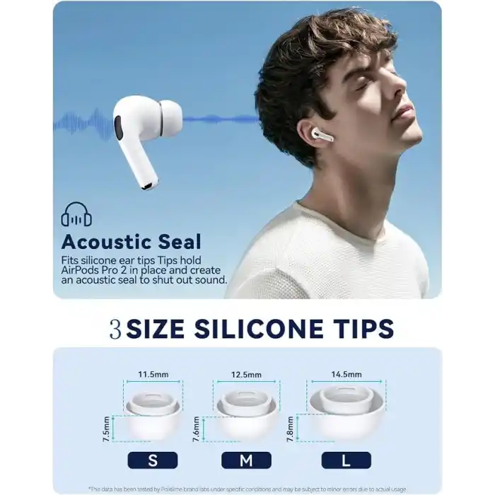 AirPods Pro & AirPods Pro 2. Nesil için 3 Çift Yedek Kulak Uçları, Gürültü Azaltma Delikli Silikon Kulak Ucu Ağrısı Yok, Kaymaz Yumuşak Kulak Uçları Airpods Pro/Pro 2 ile Uyumlu (Boyutlar