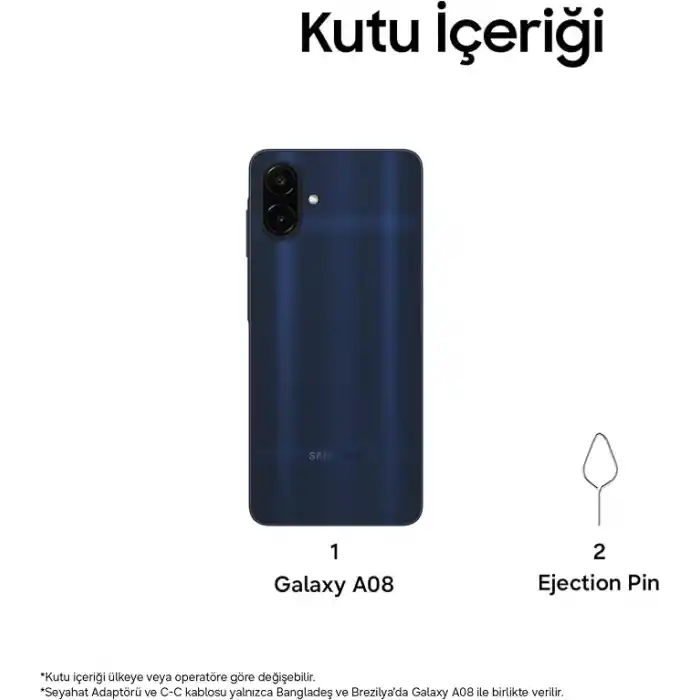 Samsung Galaxy A08 5G, Lacivert, 128 GB Depolama, 4 GB RAM, 50 MP Kamera, 6000 mAh Batarya, Sürükleyici 6,7 inç Ekran (Samsung Türkiye Versiyonu)