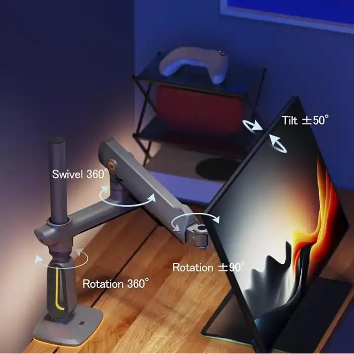 NB Ergonomic NB F7-Gaming, 32-60inch RGB aydınlatma Profesyonel Oyuncu Monitör Standı