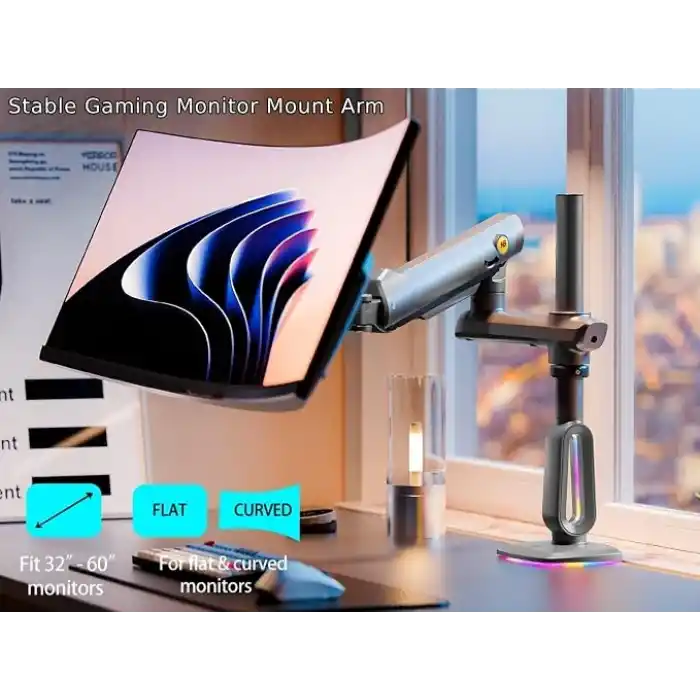 NB Ergonomic NB F7-Gaming, 32-60inch RGB aydınlatma Profesyonel Oyuncu Monitör Standı