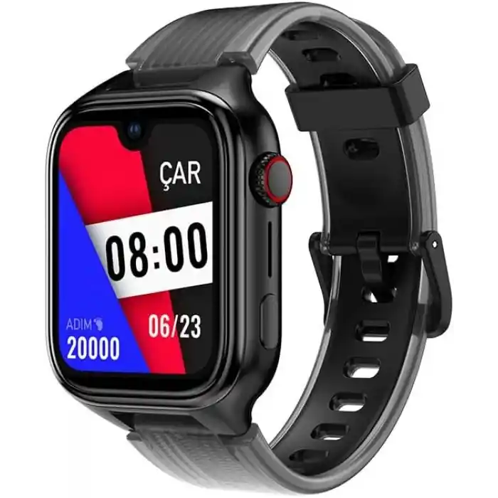 ttec Kidi Pro AMOLED Ekranlı GPS 4G Sim Kartlı Akıllı Çocuk Saati, 2KSW03 (Panter Siyahı)