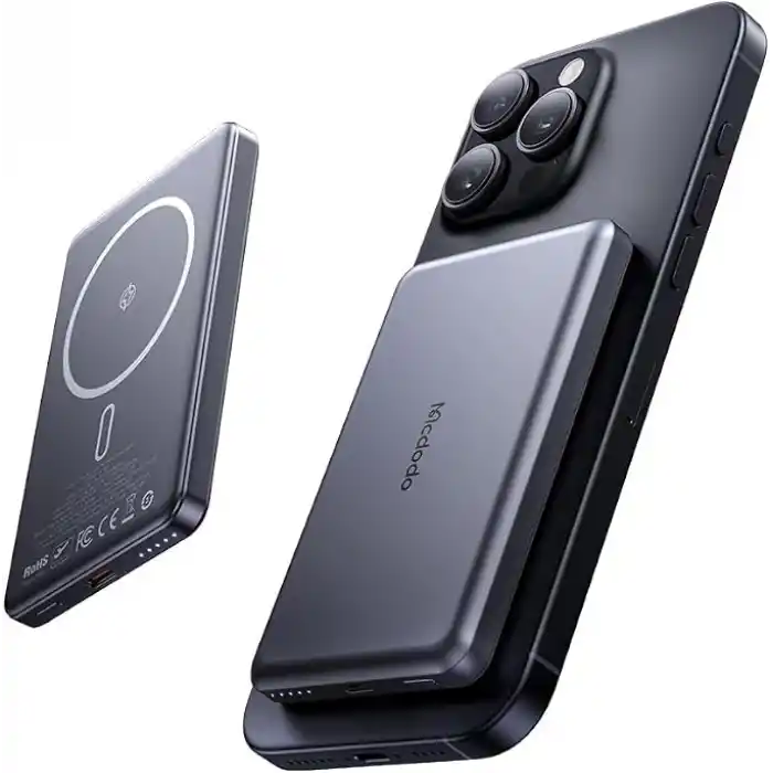Mcdodo MC-4641 20W 5000mAh Metal Ultra İnce Kablosuz Powerbank Siyah