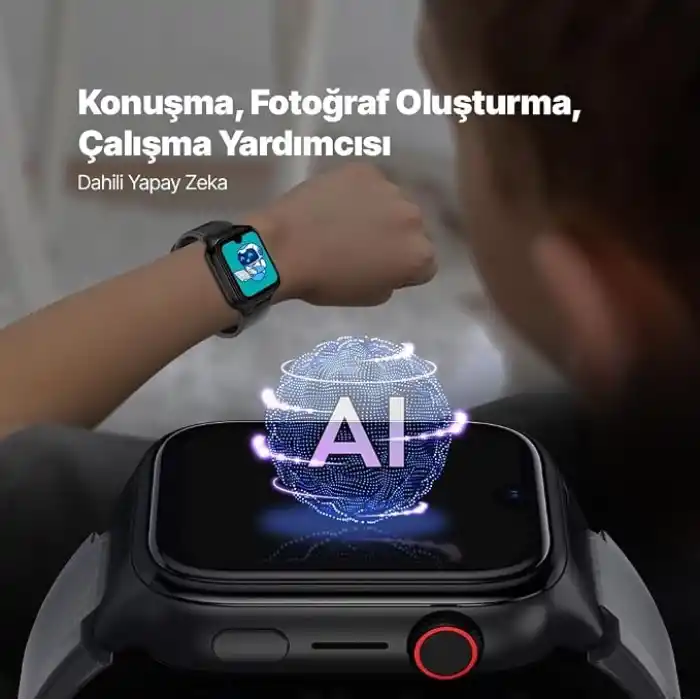 ttec Kidi Pro AMOLED Ekranlı GPS 4G Sim Kartlı Akıllı Çocuk Saati, 2KSW03 (Panter Siyahı)