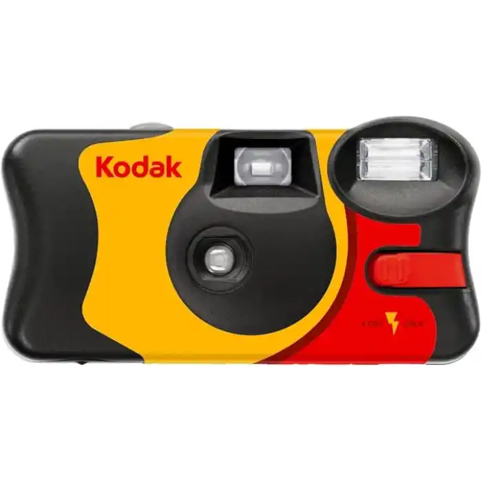 Kodak Fun Saver 27 + 12 3920949 tek kullanımlık kamera (3 m flaş aralığı, 135 film formatı, 800 film hassasiyeti (ISO), 39 adet resim) sarı/gri/kırmızı