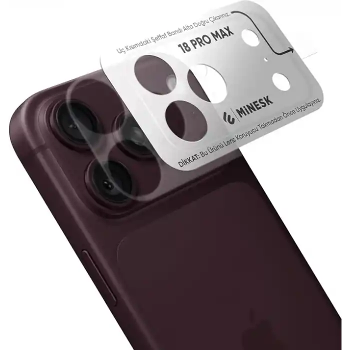 Minesk iPhone 18 Pro Max için Kolay Kurulum Kamera Adası Lens Etrafı Koruyucu TPU Film – Tam Kaplayan Koruma 2’li Paket (18 Pro Max)