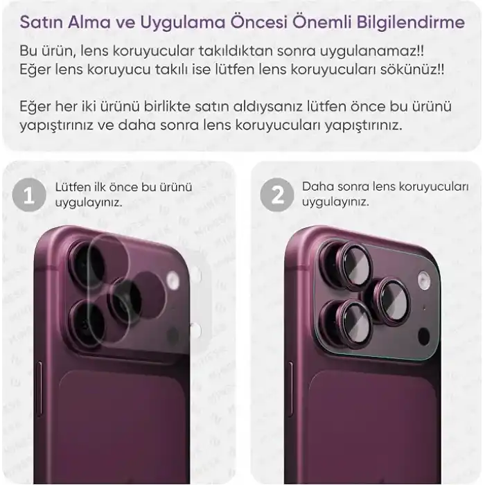 Minesk iPhone 18 Pro Max için Kolay Kurulum Kamera Adası Lens Etrafı Koruyucu TPU Film – Tam Kaplayan Koruma 2’li Paket (18 Pro Max)