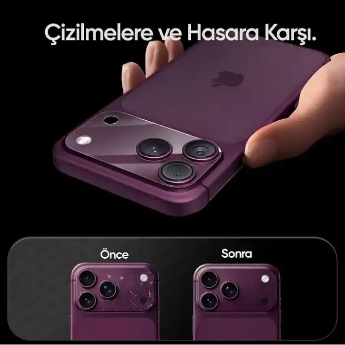 Minesk iPhone 18 Pro Max için Kolay Kurulum Kamera Adası Lens Etrafı Koruyucu TPU Film – Tam Kaplayan Koruma 2’li Paket (18 Pro Max)