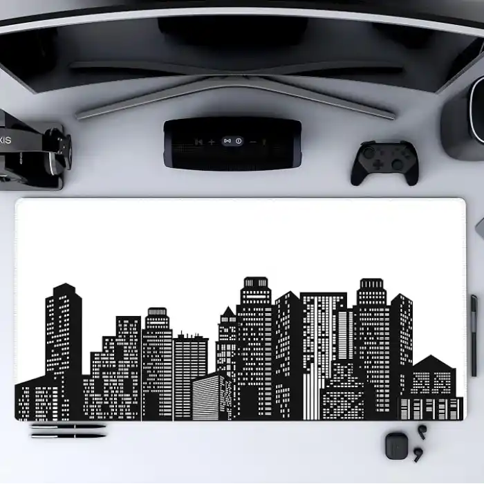 Minesk 90X40 CM XXL Gaming Mouse Pad [High Density Hybrid Kumaş] [Kaymaz Taban] [Yüksek Çözünürlüklü Baskı] Fare Altlığı Oyuncu Mousepad (The City)