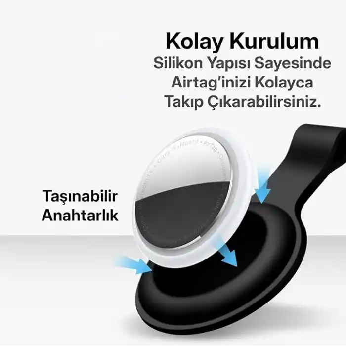 Minesk Airtag için Bir Pakette 4 ü Bir Arada Koruyucu Kılıf Karabinalı Cihaza Tam Oturan Yumuşak Silikon Anahtarlık (Renkli-1)