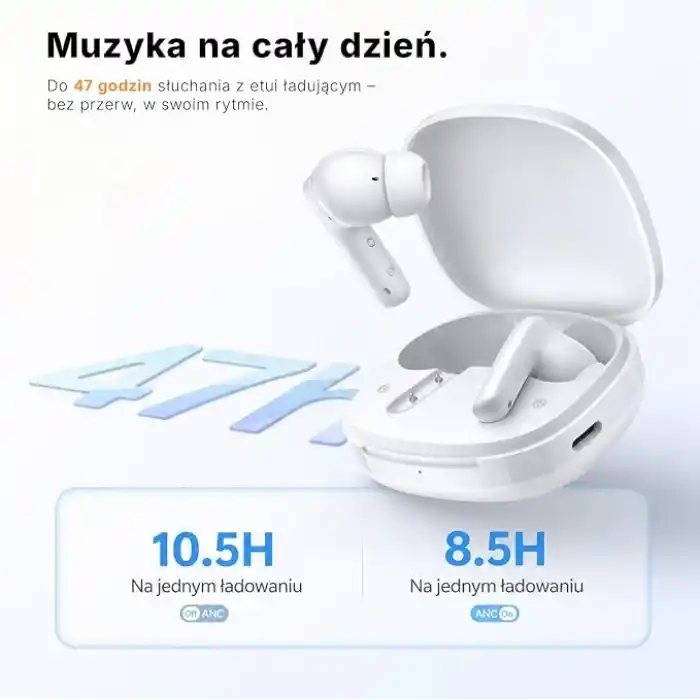 T13 Pro Bluetooth Kulaklık 6.0-50 dB Anc 4 Mics. ENC IPX4-0.045 sn. (Beyaz)