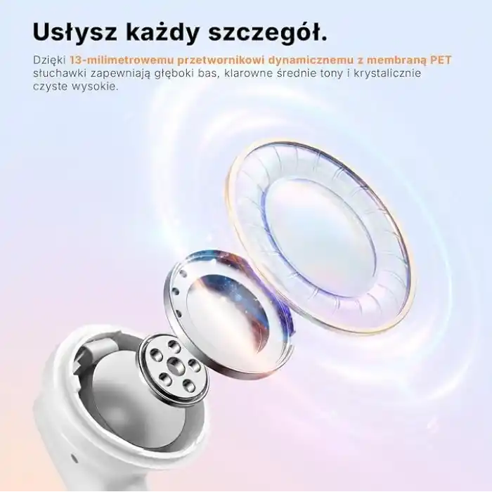 T13 Pro Bluetooth Kulaklık 6.0-50 dB Anc 4 Mics. ENC IPX4-0.045 sn. (Beyaz)