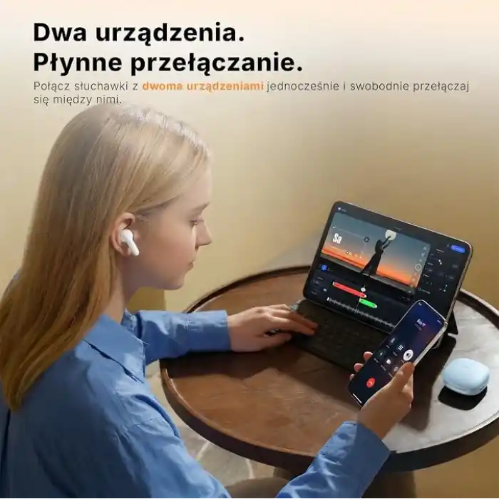 T13 Pro Bluetooth Kulaklık 6.0-50 dB Anc 4 Mics. ENC IPX4-0.045 sn. (Beyaz)