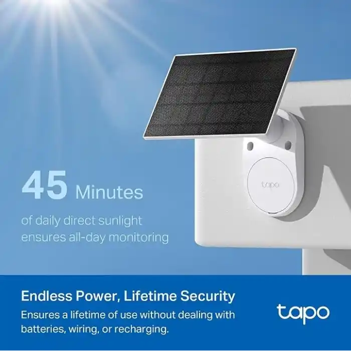 Tapo C410 KIT, 2K 3MP, Renkli Gece Görüşü, Şarj Edilebilir, IP65 Sertifikalı, Yerel/Bulut Depolama, 110° Açılı, Güneş Paneli Dahil, Kablosuz Bataryalı Güvenlik Kamerası Kiti