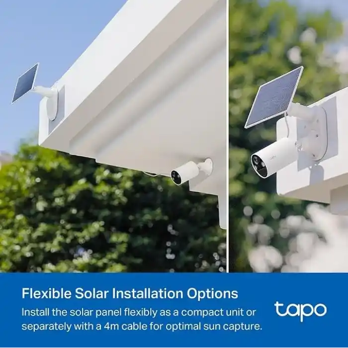 Tapo C410 KIT, 2K 3MP, Renkli Gece Görüşü, Şarj Edilebilir, IP65 Sertifikalı, Yerel/Bulut Depolama, 110° Açılı, Güneş Paneli Dahil, Kablosuz Bataryalı Güvenlik Kamerası Kiti