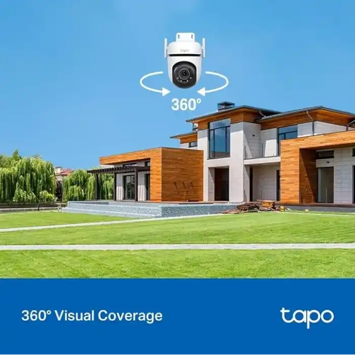 Tapo C520WS, 2K QHD Dış Mekan Wi-Fi/Ethernet Güvenlik Kamerası, Hareket Tespit/Takibi, 360°, IP66 Su Geçirmez, Renkli Gece Görüşü, Çift Yönlü Ses, Bulut/Yerel Depolama, Sesli ve Işıklı Alarm