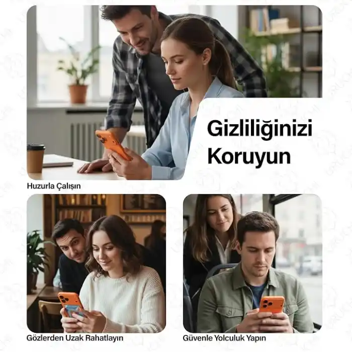 URUCHI iPhone 15/16 İle Uyumlu PREMIUM Gizlilik (Privacy) Ekran Koruyucu 45° Hayalet Görünüm, Kolay Kurulum Hizalama Aparatlı, Darbelere Karşı Ekstra Güçlü ve Toz Bırakmayan Temperli Cam