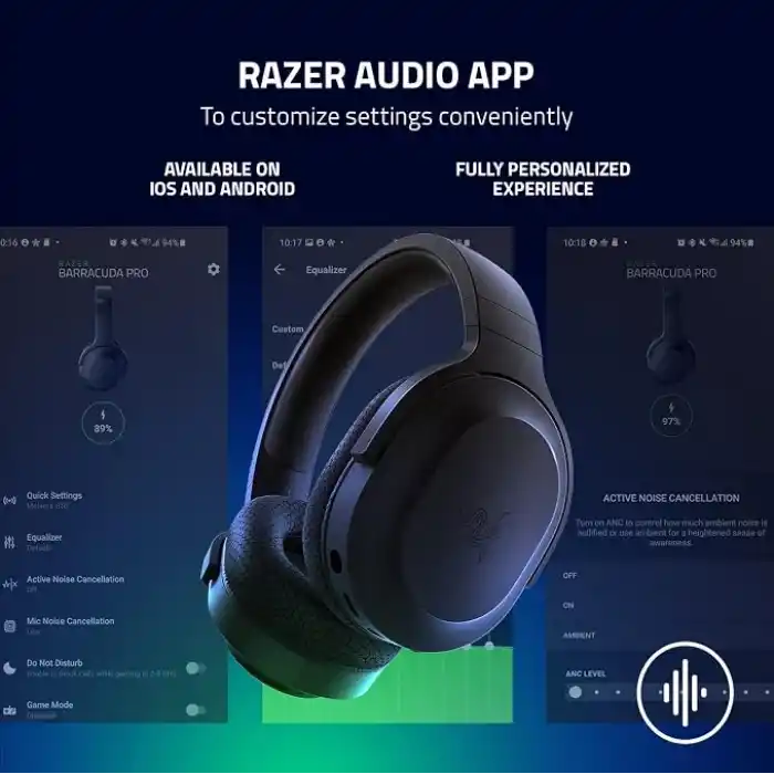 Razer Barracuda X - Kablosuz Çoklu Platform Oyun ve Mobil Kulaklık (SmartSwitch Çift Kablosuz, Ergonomik Tasarım, TriForce 40mm, Kardioid Mikrofon, Kulaklık Üstü Kontroller, 50 saat Pil USB-C) Siyah