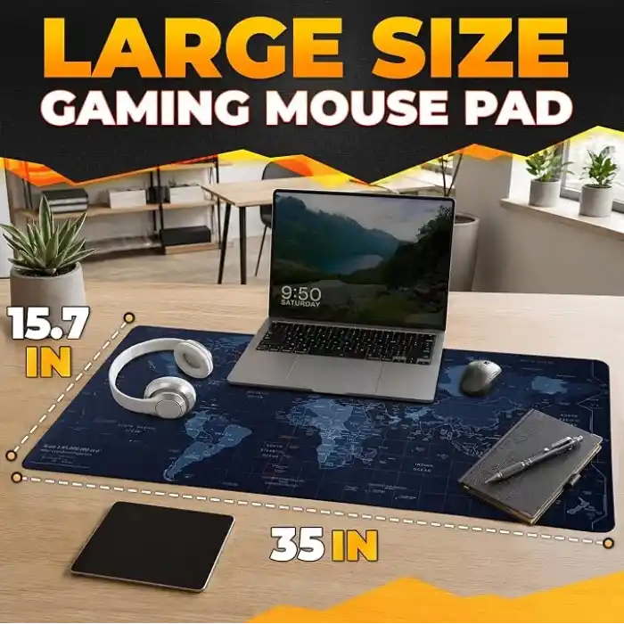 World XXL Profesyonel Ekstra Büyük Mouse Pad ve Bilgisayar Oyunu Mouse Mat Oyun Klavyesi Kaymaz Mouse Padler Masa için 89,9 cm x 39,9 cm Ev Ofis Masa Pedi Klavye ve Oyun Pedi için Fare Altlığı